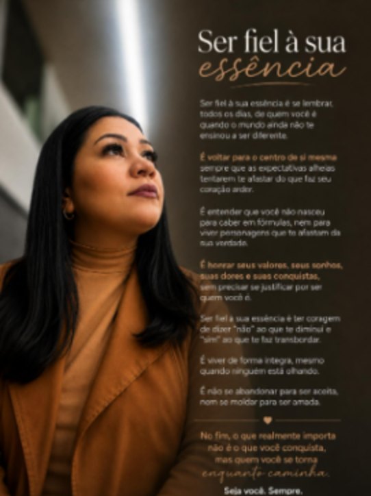 Post do Instagram: reflexão sobre ser fiel à sua essência