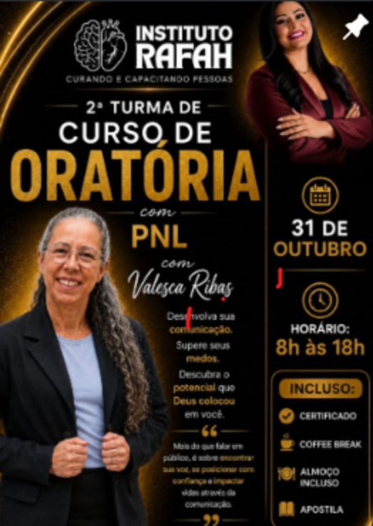 Post do Instagram: turma de curso de oratória com PNL